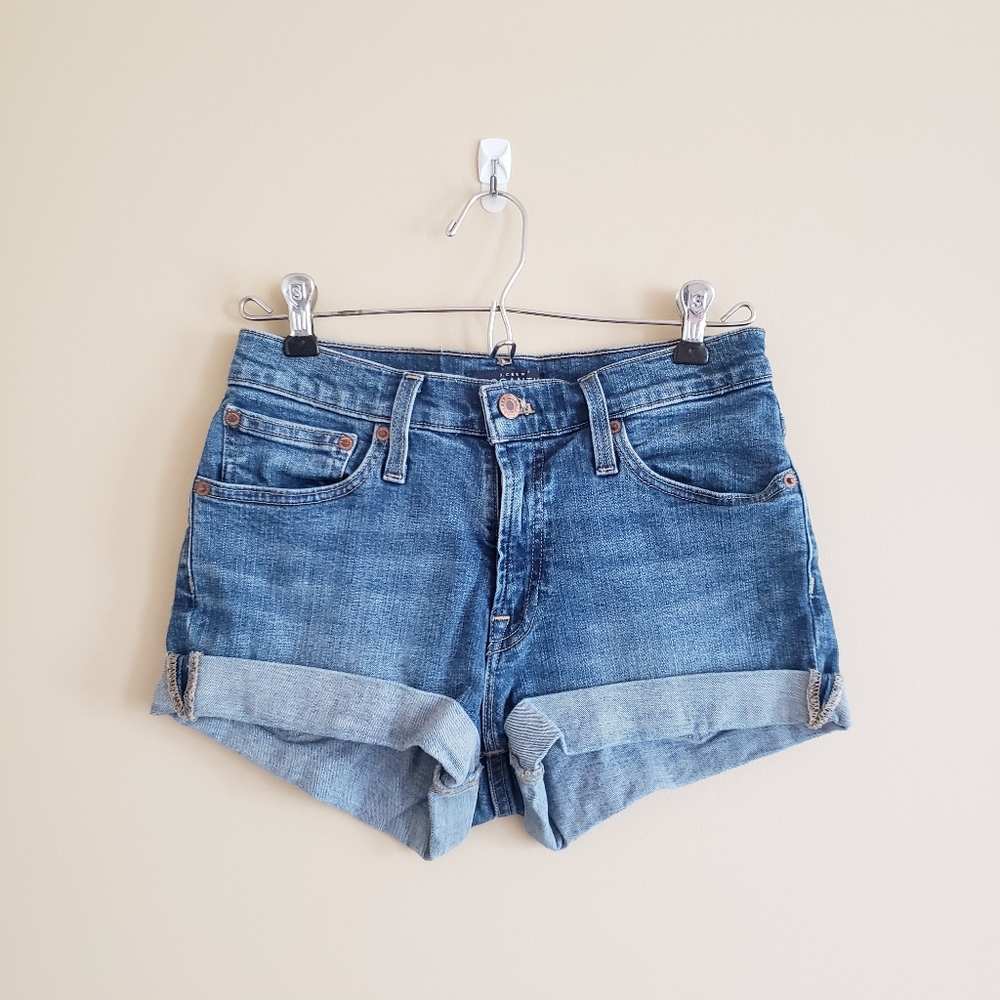 J. Crew Mercantile Light Wash Blue Denim Cuffed Shorts